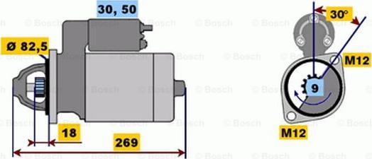 BOSCH 0 001 110 126 - Käynnistinmoottori inparts.fi