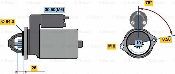 BOSCH 0 001 138 029 - Käynnistinmoottori inparts.fi