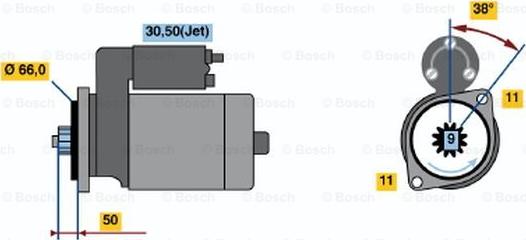 BOSCH 0 001 124 022 - Käynnistinmoottori inparts.fi