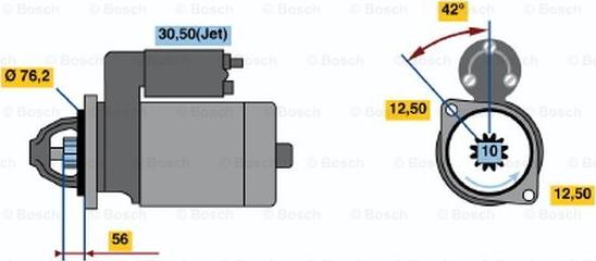 BOSCH 0 001 125 042 - Käynnistinmoottori inparts.fi