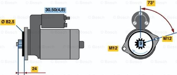 BOSCH 0 001 125 055 - Käynnistinmoottori inparts.fi