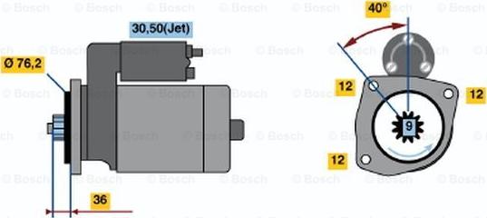 BOSCH 0 001 125 035 - Käynnistinmoottori inparts.fi