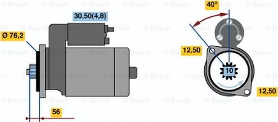 BOSCH 0 001 120 406 - Käynnistinmoottori inparts.fi