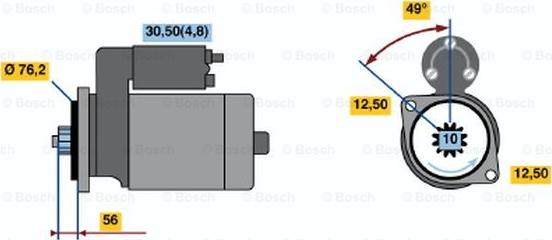 BOSCH 0 001 120 408 - Käynnistinmoottori inparts.fi