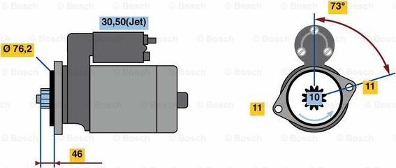 BOSCH 0 001 121 412 - Käynnistinmoottori inparts.fi