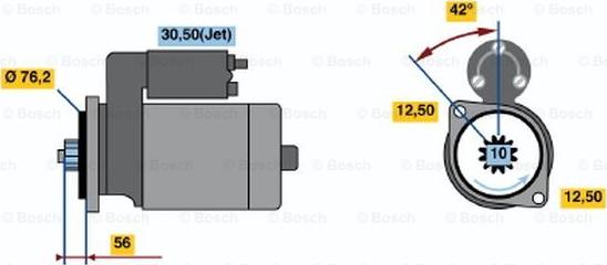 BOSCH 0 001 121 009 - Käynnistinmoottori inparts.fi