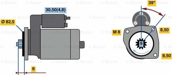 BOSCH 0 001 121 034 - Käynnistinmoottori inparts.fi