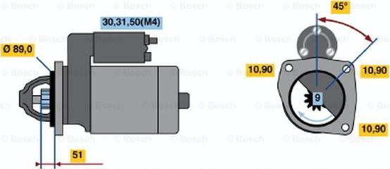 BOSCH 0 001 369 019 - Käynnistinmoottori inparts.fi