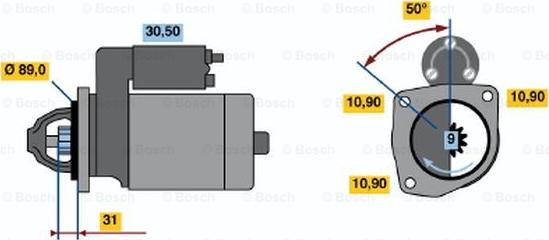 BOSCH 0 001 365 004 - Käynnistinmoottori inparts.fi