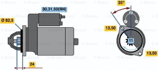 BOSCH 0 001 368 046 - Käynnistinmoottori inparts.fi