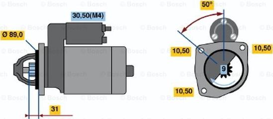 BOSCH 0 001 368 088 - Käynnistinmoottori inparts.fi