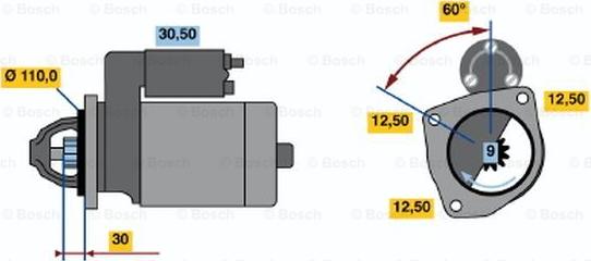 BOSCH 0 001 368 019 - Käynnistinmoottori inparts.fi