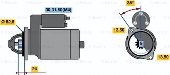 BOSCH 0 001 368 080 - Käynnistinmoottori inparts.fi