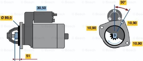 BOSCH 0 986 011 240 - Käynnistinmoottori inparts.fi