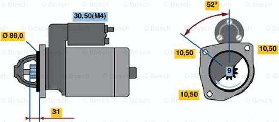 BOSCH 0 001 362 091 - Käynnistinmoottori inparts.fi