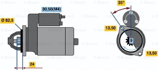 BOSCH 0 001 362 076 - Käynnistinmoottori inparts.fi