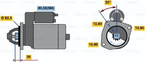 BOSCH 0 001 362 701 - Käynnistinmoottori inparts.fi