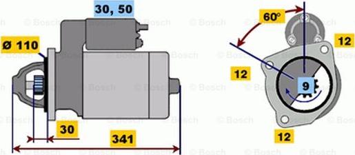 BOSCH 0 001 367 082 - Käynnistinmoottori inparts.fi