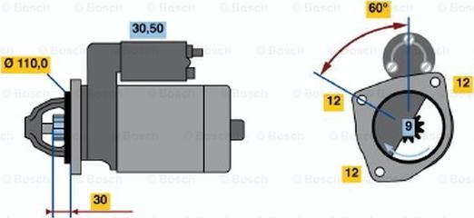 BOSCH 0 001 367 028 - Käynnistinmoottori inparts.fi