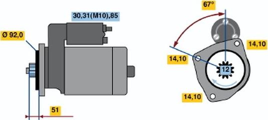 BOSCH 0001330017 - Käynnistinmoottori inparts.fi