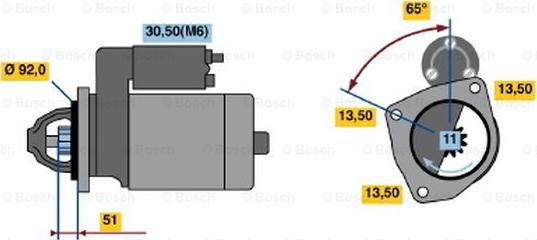 BOSCH 0 001 371 006 - Käynnistinmoottori inparts.fi