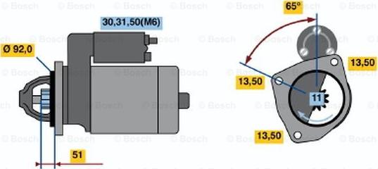 BOSCH 0 001 371 007 - Käynnistinmoottori inparts.fi