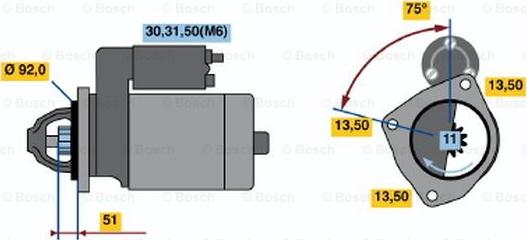 BOSCH 0 001 371 012 - Käynnistinmoottori inparts.fi