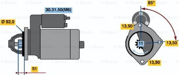 BOSCH 0 001 372 001 - Käynnistinmoottori inparts.fi