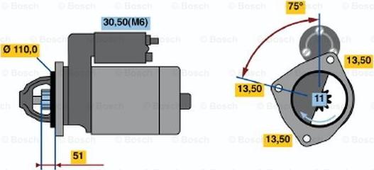 BOSCH 0 001 372 007 - Käynnistinmoottori inparts.fi