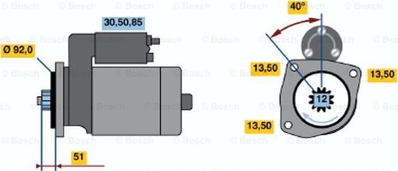 BOSCH 0 001 241 009 - Käynnistinmoottori inparts.fi