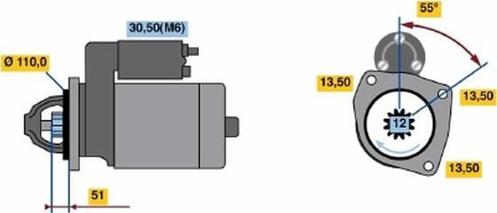 BOSCH 0 001 241 019 - Käynnistinmoottori inparts.fi