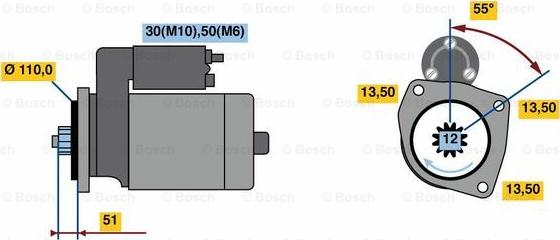 BOSCH 0 001 261 004 - Käynnistinmoottori inparts.fi