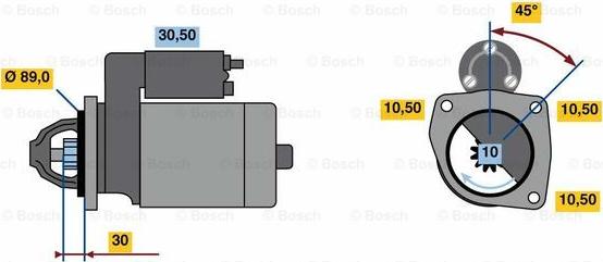 BOSCH 0 001 262 020 - Käynnistinmoottori inparts.fi