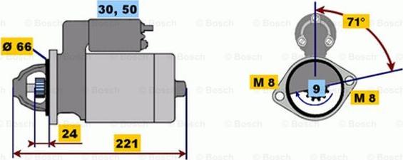 BOSCH 0 001 208 507 - Käynnistinmoottori inparts.fi