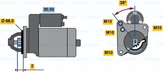 BOSCH 0 001 208 517 - Käynnistinmoottori inparts.fi