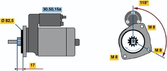 BOSCH 0 001 208 712 - Käynnistinmoottori inparts.fi