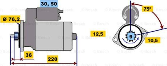 BOSCH 0 001 211 992 - Käynnistinmoottori inparts.fi