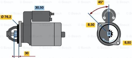 BOSCH 0 001 211 225 - Käynnistinmoottori inparts.fi