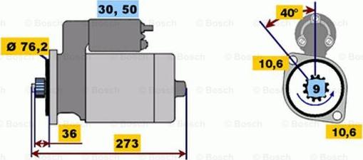 BOSCH 0 001 218 148 - Käynnistinmoottori inparts.fi