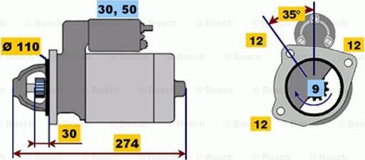 BOSCH 0 001 218 103 - Käynnistinmoottori inparts.fi