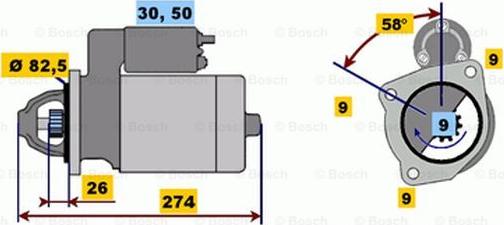 BOSCH 0 001 218 102 - Käynnistinmoottori inparts.fi