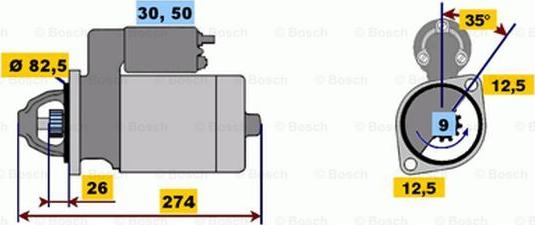 BOSCH 0 001 218 119 - Käynnistinmoottori inparts.fi