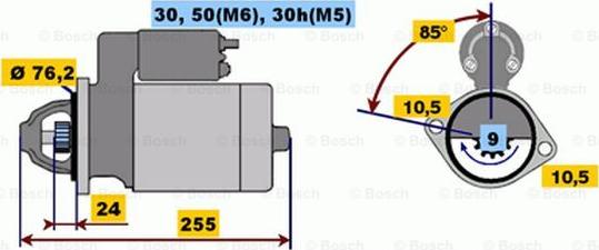 BOSCH 0 001 218 135 - Käynnistinmoottori inparts.fi