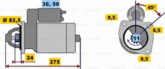 BOSCH 0 001 218 125 - Käynnistinmoottori inparts.fi