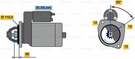 BOSCH 0 001 218 822 - Käynnistinmoottori inparts.fi