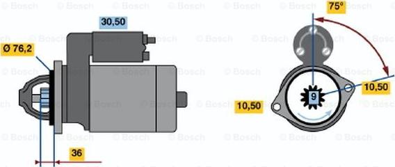 BOSCH 0 001 212 208 - Käynnistinmoottori inparts.fi