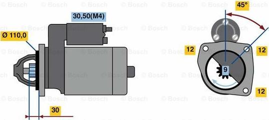 BOSCH 0 001 230 009 - Käynnistinmoottori inparts.fi