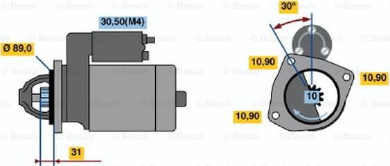 BOSCH 0 001 231 008 - Käynnistinmoottori inparts.fi