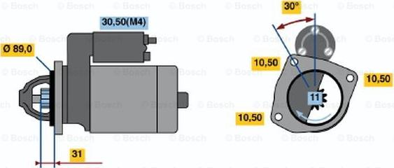 BOSCH 0 001 368 319 - Käynnistinmoottori inparts.fi