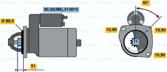 BOSCH 0 001 231 014 - Käynnistinmoottori inparts.fi